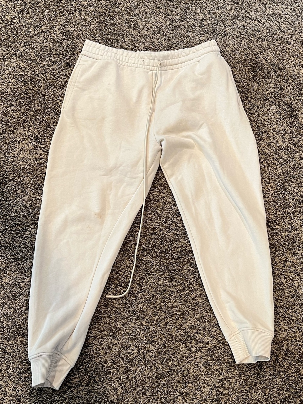 Zara Cream Elastic Waist Sweatpants